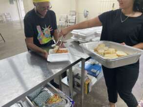 Volunteers helping
