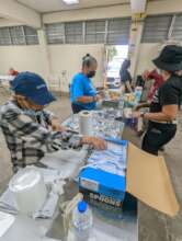 Volunteers helping
