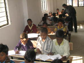 Musahar children taking admission test