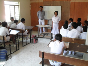 Reciting in front of the class