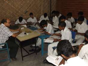 students taking half yearly exam