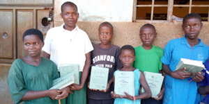 OVC receiving exrecise books to support education
