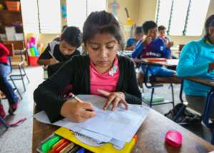 Student in class