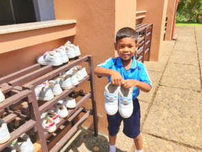 Fig 4: Student showing new shoes
