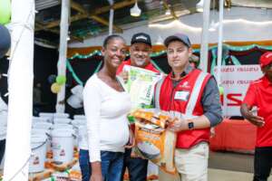 A happy beneficiary of a Bucket of Blessing