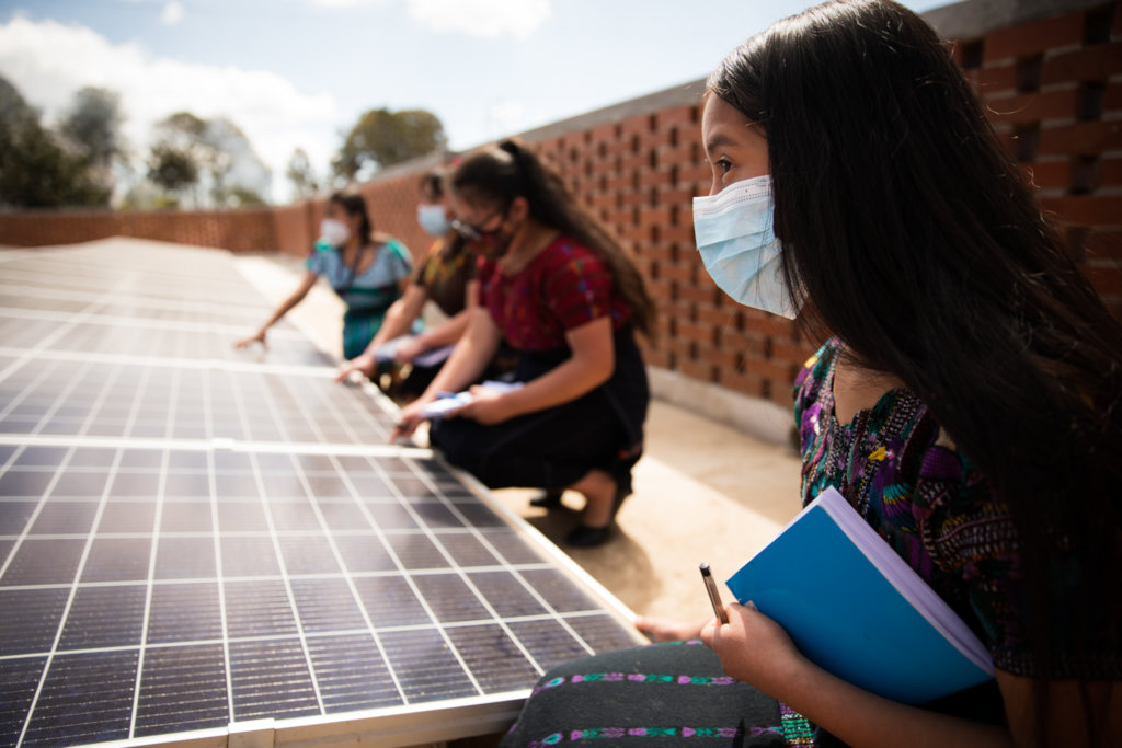 MAIA Girl Pioneers Learning About Solar Panels