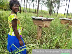 Pamella enjoy her bee farm