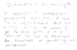 Dirt Girl Core Values Journal Reflection