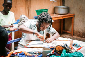 A girl participating in a vocational training.