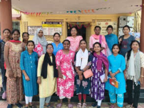 Students on educational trip at Hiware Bazar