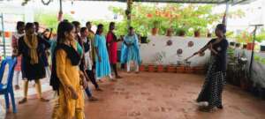 Madurai student-led Silambam session