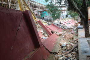 structural damage to building and walls