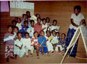 kindergaten pupils in class room