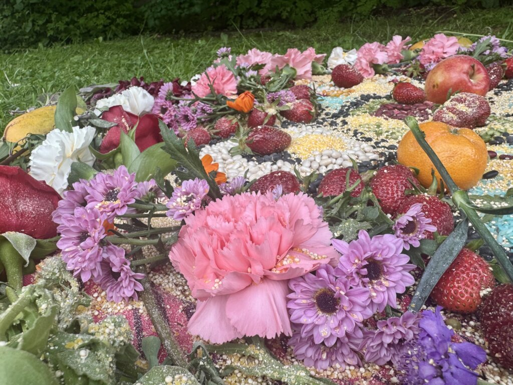 Collective altar made during full moon ritual.