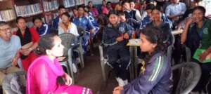 Youth and adults model a peer support conversation