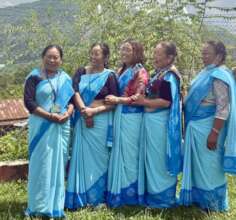 Female community health volunteers at a workshop.