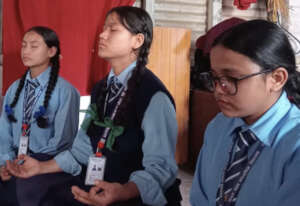 Youth practice grounding during a workshop