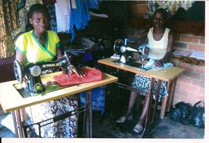 Women at sewing facility