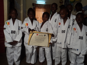 Children dressed up for the Taekwondo classe