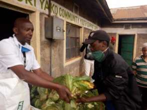 Distributing food to the community