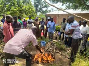 Tanzania training with corn stalk and Trench