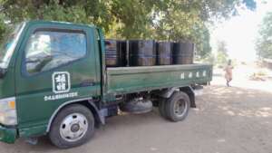 Barrels ready for distribution with TLUD training