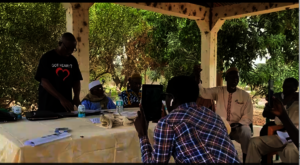 Augustine from Liberia training in Gambia