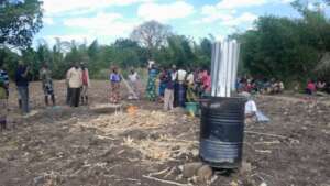 With donated barrels, trench and TLUD training