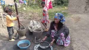 The whole family can help make biochar briquettes