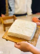 kids made their own organic tofu