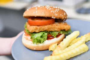Plant-based filet fish burger