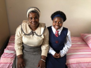 Emihle and her mom at hostel