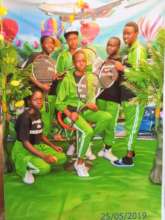 Grace with her tennis teammates