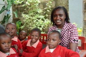 Head Teacher Alice with St. Vincent's Nursery Kids