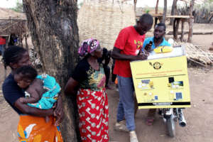 Josias registering solar beneficiaries