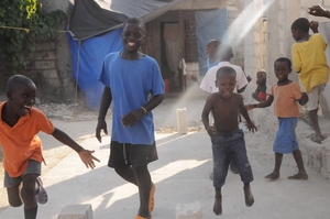 Some of the kids we work with playing