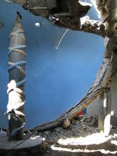 Collapsed voodoo church's dome