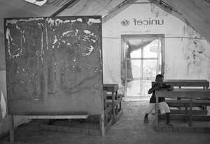 One of the kids in his new classroom