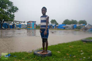 Surveying the floods. Photo: Reuters