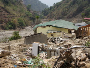 One example of the devastation caused by landslide