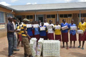 Supporting needy girls with sanitary towels