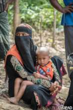 Mother and child in the camp