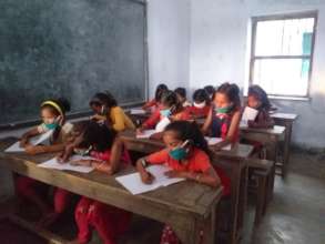 Students were masks while at school.