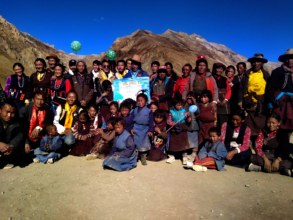 Locals with students and teachers