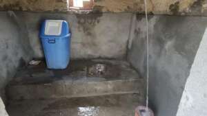 One toilet (half plastered)