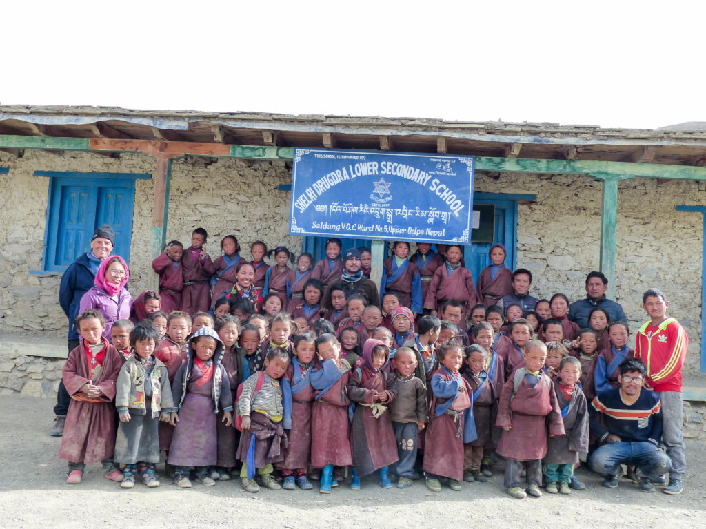 Students and teachers of school in Saldang