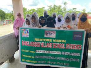 Distributing spectacles to the village students