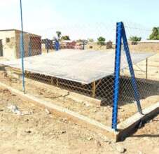 The solar panel that powers the water system