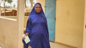 Rahamou before delivering her second child
