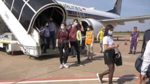 New volunteers arrive on the 1st flight since C-19